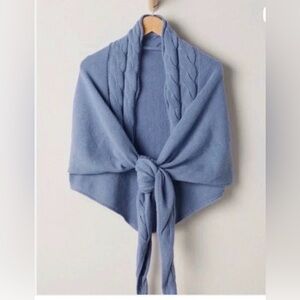 Free People New Blue Coastline Cable Knit Scarf in Heritage Blue O/S